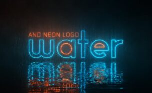 Videohive Water and Neon Logo