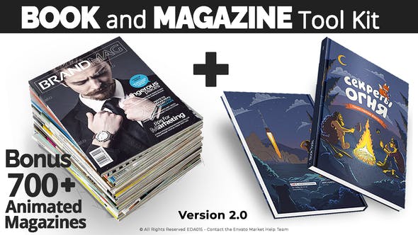 Videohive Book and Magazine ToolKit | 700+Premade Magazine Animations