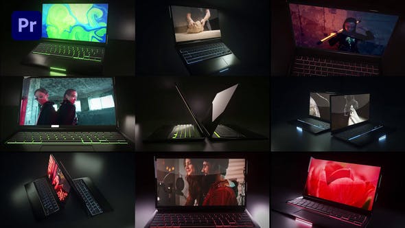 Videohive Dark Laptop Mockup