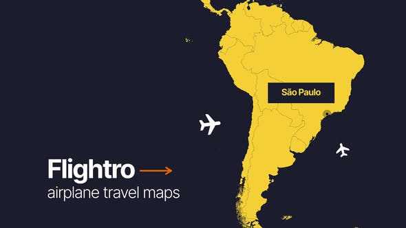 Videohive Flightro – Airplane Travel Maps