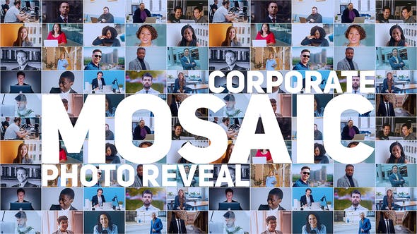 Videohive Mosaic Photo Reveal | Corporate Logo