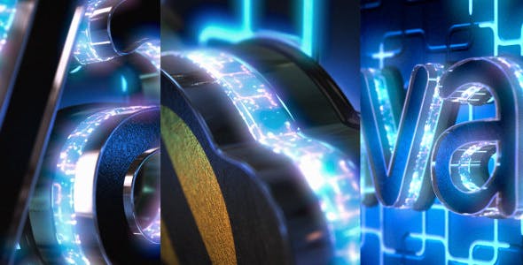 Videohive Neon Logo Reveal with Cube Tunnel
