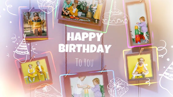 Videohive Happy Birthday Photo Frames