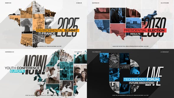 Videohive MAP Collage Logo Intro