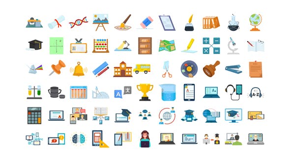Videohive 100 Education & E-Learning Icons