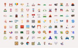 Videohive 100 Fun Activities Icons
