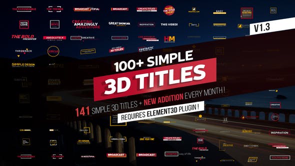 Videohive 100+ Simple 3D Titles V1.3