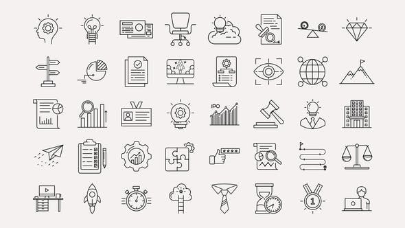 Videohive Business & Startup Line Icons
