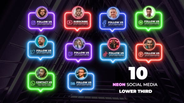Videohive Neon Social Lower Thirds
