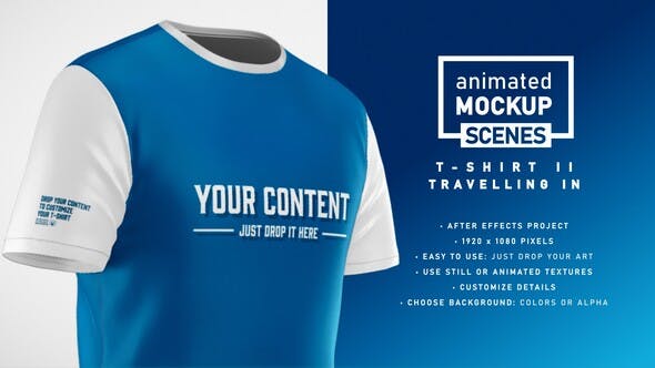 Videohive T-shirt Travelling In Template – Animated Mockup SCENES