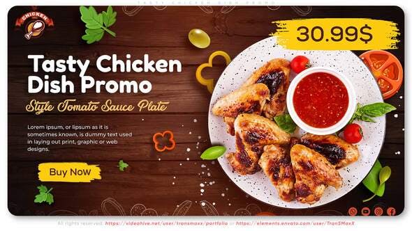 Videohive Tasty Chicken Dish Promo