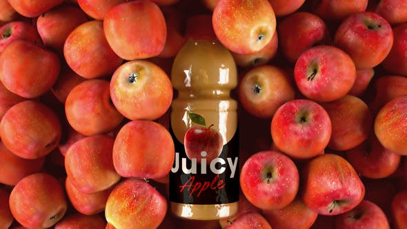 Videohive Red Apple Juice Bottle Label Mockup