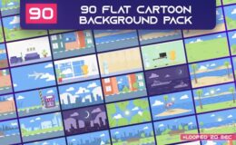 Videohive 90 Flat Cartoon Background Pack - AE