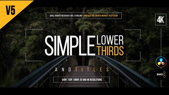 Videohive Gold Simple Lower Thirds | 4K for Davinci Resolve