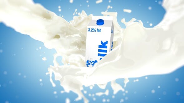 Videohive Milk Splash With Box Element 3D
