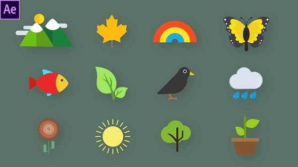 Nature Animated Icons – FREE Videohive