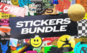 Sticker Mockup Bundle Logo Branding