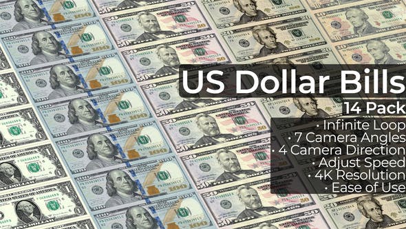 US Dollar Bills – 14 Pack – Videohive