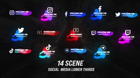 Download Glow Social Media Lower Thirds – Videohive