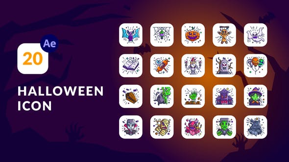 Halloween Animation Icons | After Effects Videohive
