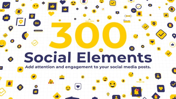 300 Social Elements | After Effects – Videohive