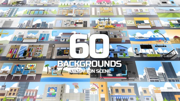 Videohive 60 Backgrounds Animation Scene