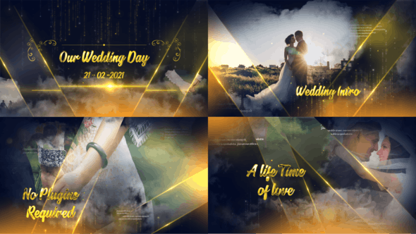 Videohive Golden Elegant Wedding Slide