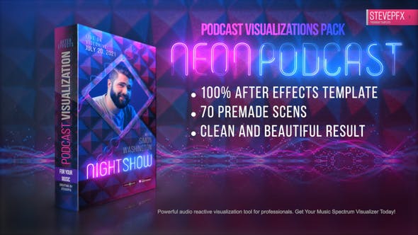 Videohive Neon Podcast | Audio and Music Visualizations Tool V01