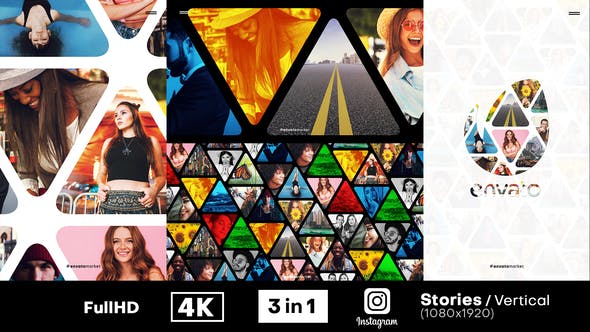 Videohive Triangle Photo Wall Logo Reveal