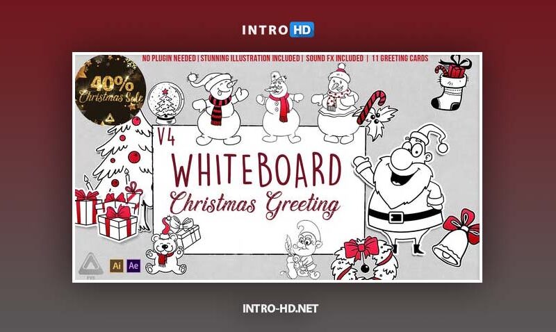 Videohive Holidays Whiteboard Greetings Pack v4.2