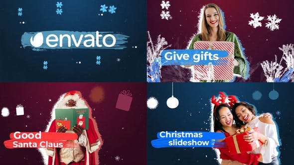 Videohive Brush Christmas Slideshow || Premiere Pro MOGRT