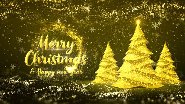 Videohive Golden Christmas Tree Wishes