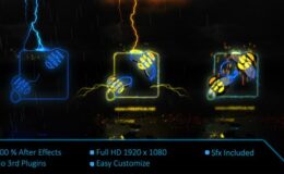 Videohive Lightning Strike Neon Logo