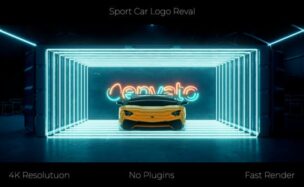 Videohive Sport Car Neon Logo
