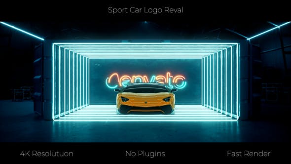 Videohive Sport Car Neon Logo