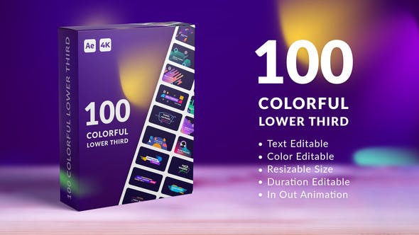 Videohive 100 Colorful Lower Thirds | After Effects