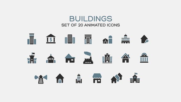 Videohive Buildings Icons