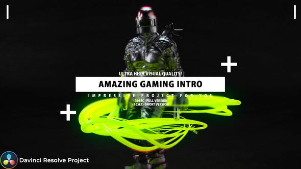 Videohive Gaming Intro – Gamer channel opener Davinci Resolve project