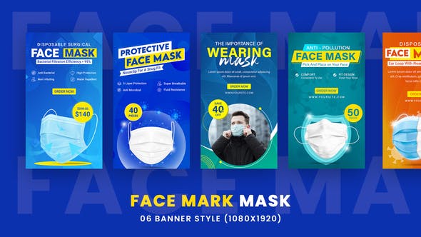 Videohive Face Mark Mask Ads Set Stories Pack