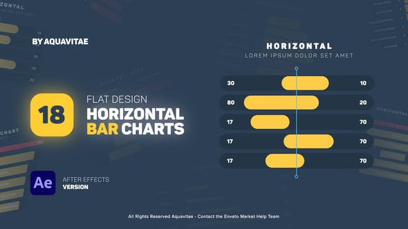 Videohive Flat Design Horizontal Bar Charts