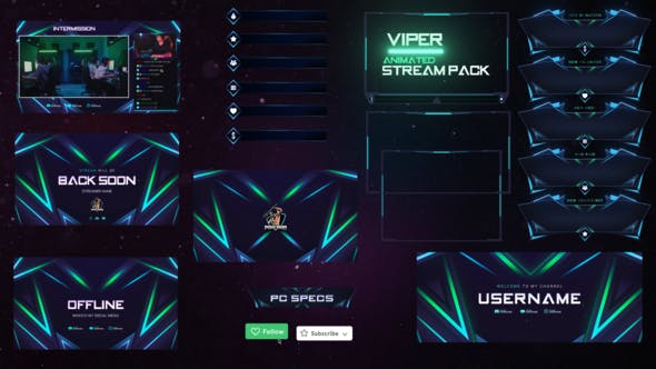 Videohive Viper Stream Pack Overlays