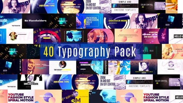 Videohive 40 Typography Pack