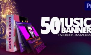 Videohive 50 Music Banners Ad Mogrt