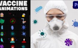 Videohive Corona Virus And Vaccine Cartoon Icons for Premiere Pro