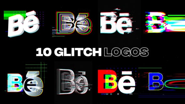 Videohive Glitch Logos | 10 in 1