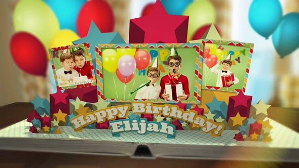 Videohive Happy Birthday Pop Up Book