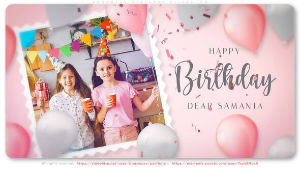 Videohive Samantha Birthday Slideshow