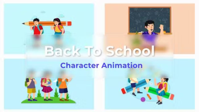 Videohive Back To School Animated Scene Pack