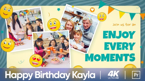 Videohive Happy Birthday Kayla (MOGRT)
