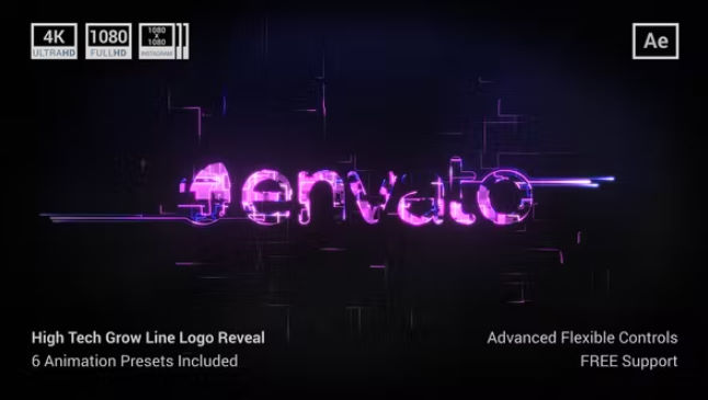 Videohive High Tech Grow Line Logo Reveal